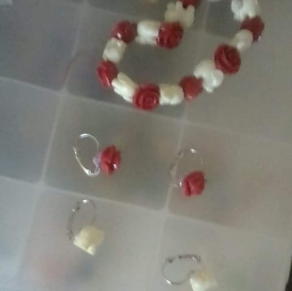 Set of elefantes bracelet earrings